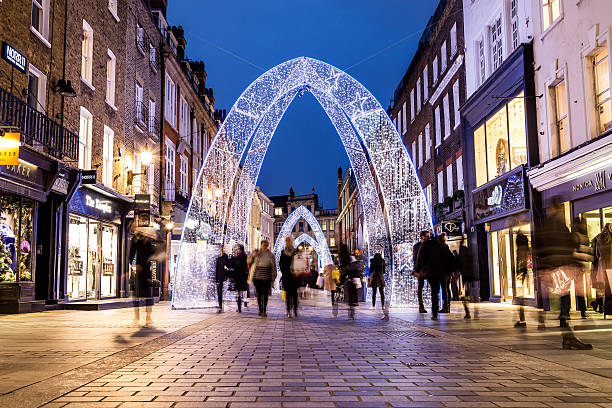South Molton Street in London during the Christmas Period stock photo