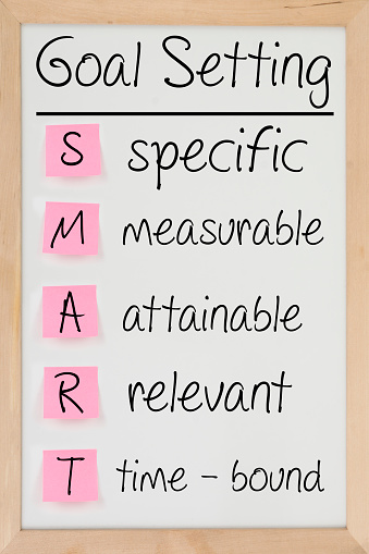 Smart Goal setting Concept on Whiteboard