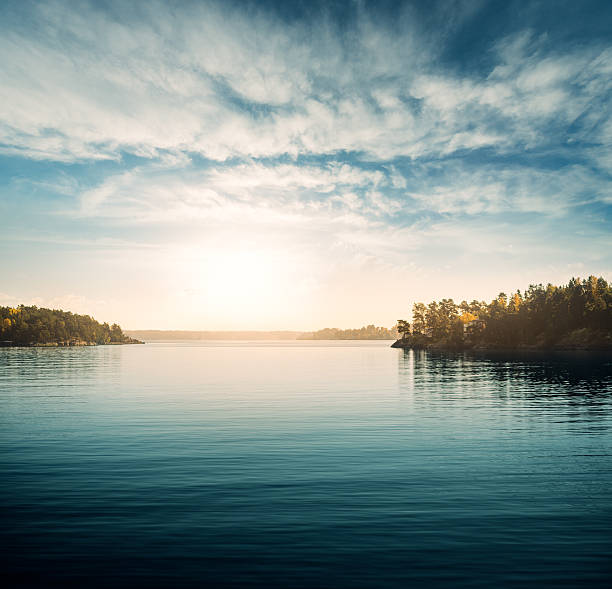 stockholm-archipel - environment nature tranquil scene nautical vessel stock-fotos und bilder