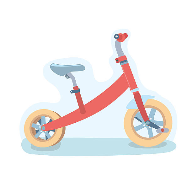 istock Vector illustration of cute red three-wheeled kids bike 505996958
