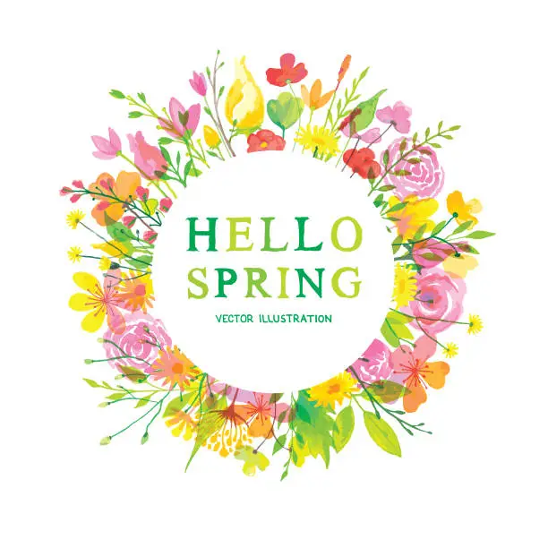 Vector illustration of Hello wonderful spring