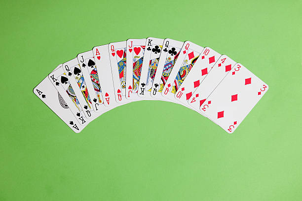 ACOL Contract Bridge Hand. Opening two clubs. stock photo