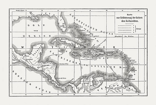 istock Voyages of Christopher Columbus, wood engraving, published c. 1882 506007154
