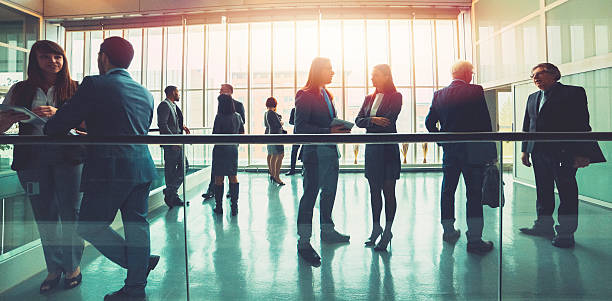 istock Business people in the office lobby, hipster 506007904