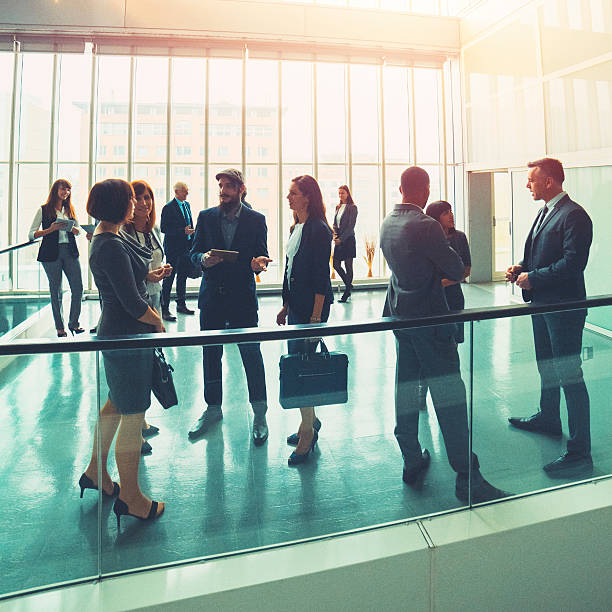 istock Business people in the office lobby, hipster 506008478