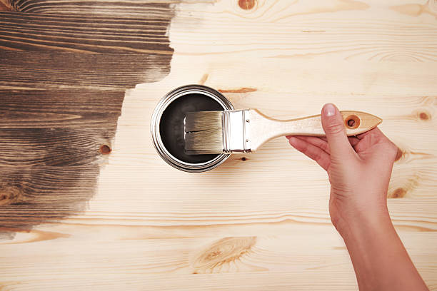 istock Hand painting on wooden table 506008998