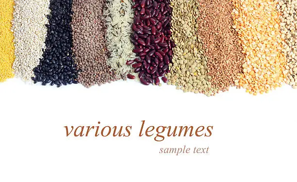 Collection various legumes beans