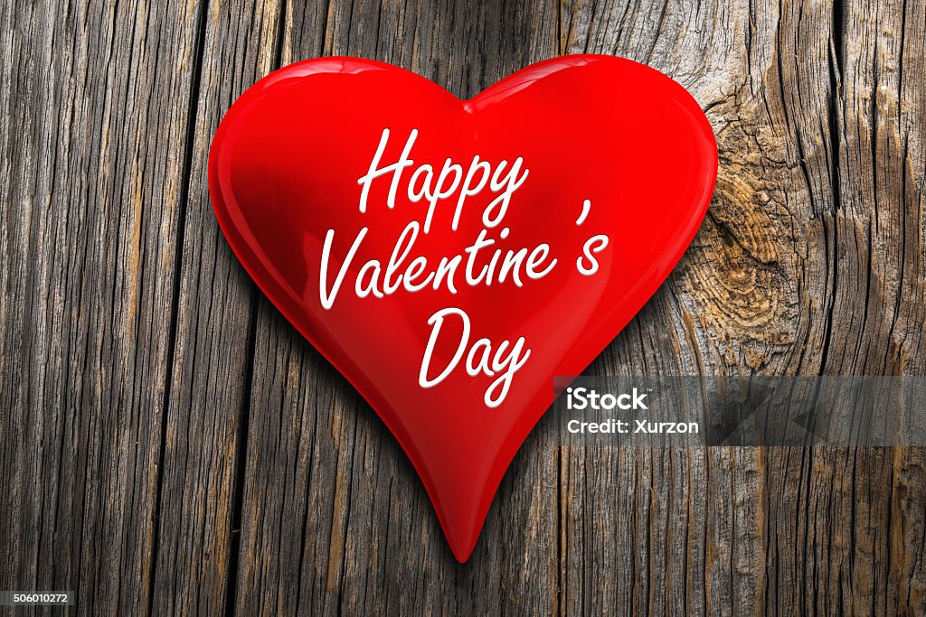 Happy Valentines Day Happy Valentines Day – Red Heart with Text Backgrounds Stock Photo