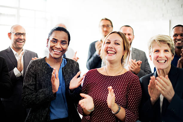 istock Business People Team Applauding Achievement Concept 506017026