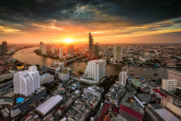 istock Bangkok city at sunset (Taksin Bridge) 506017896