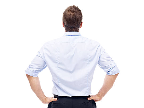 rear view of a caucasian businessman stock photo