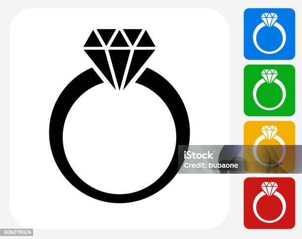 Diamond Ring Icon Flat Graphic Design Stock Illustration - Download Image Now - Icon Symbol, Ring - Jewelry, Jewelry