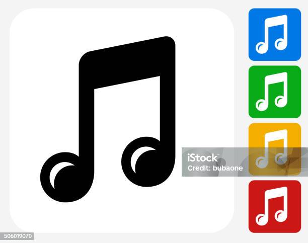 Ilustración de Música Iconos Planos De Diseño Gráfico y más Vectores Libres de Derechos de Nota musical - Nota musical, Música, Ícono