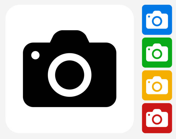 Camera Icon Flat Graphic Design vector art illustration