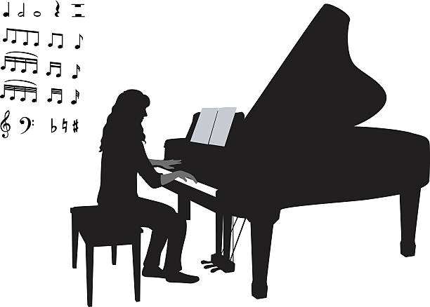 klavier-deja2 - piano pedal stock-grafiken, -clipart, -cartoons und -symbole