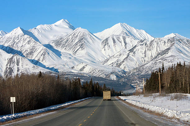 Highway to Alaska stock photo
