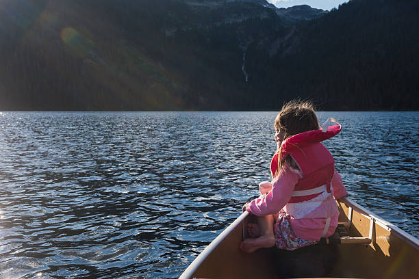 istock Child canoeing on a prisitine mountain lake 506034714