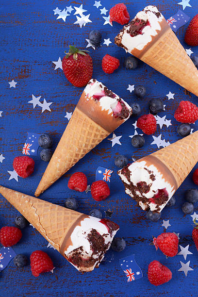istock Happy Australia Day party ice cream cones. 506037952