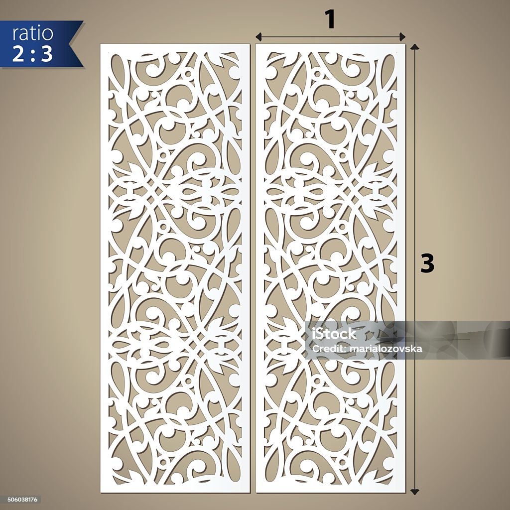 Abstract die cut pattern. Cutout silhouette panel. Fretwork oriental background for paper cutting. Cutting stock vector