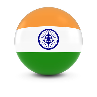 Indian Flag Ball - Flag of India on Isolated Sphere