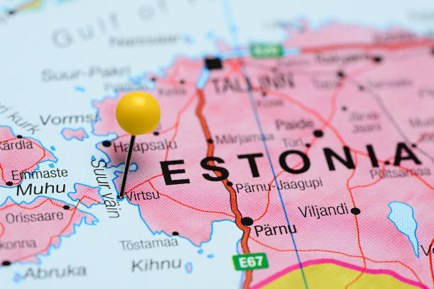 istock Virtsu pinned on a map of Estonia 506057688