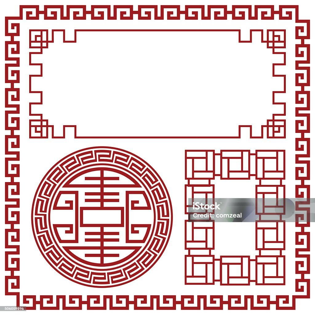 Chinese border, Chinese decorative frame Antique stock vector