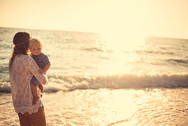 istock Mother and son on the beach 506061126