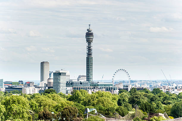 London's skyline from Primrose Hill stock photo