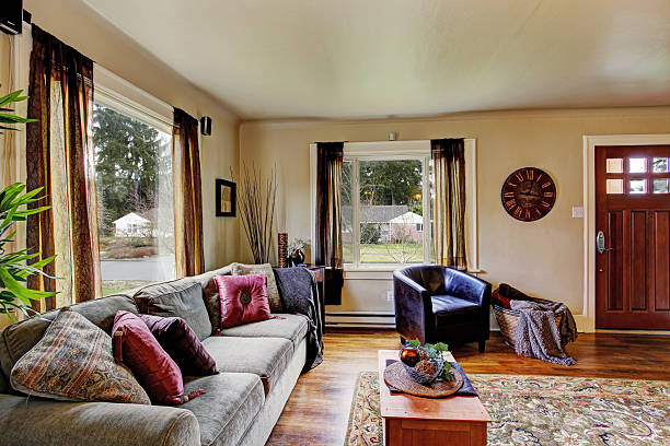 istock Living room interior in american house 506062103