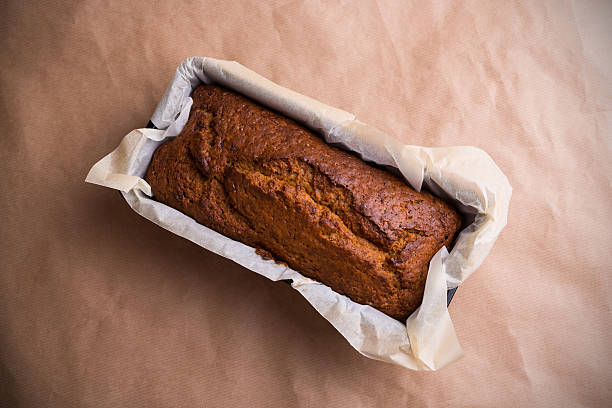 Homemade banana bread in the mold