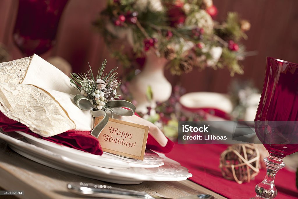 Holiday mesa de comedor - Foto de stock de Anticuado libre de derechos