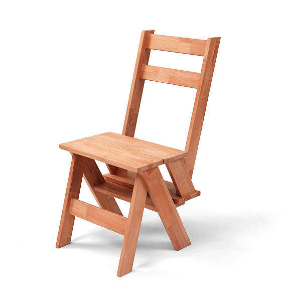 istock Wooden painter combained chair-ladder isolated on white with clipping path 506064294