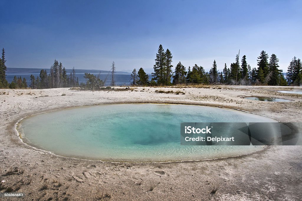 Colorful hot spring near Lake Yellowstone, USA Abstract Stock Photo