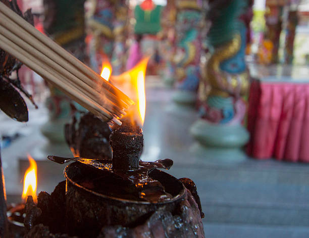 istock Red giant incense stick for pray a merit 506065166