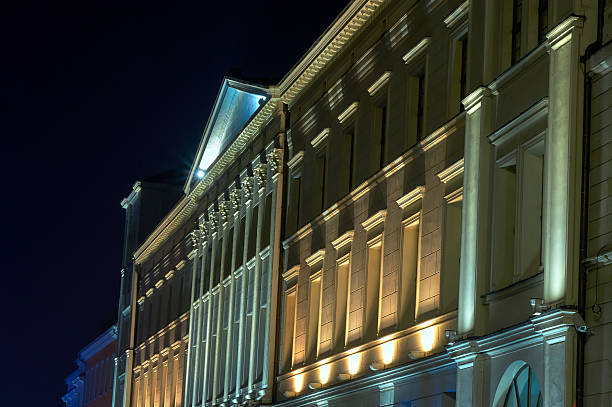 istock Illuminated facade of the building 506065236