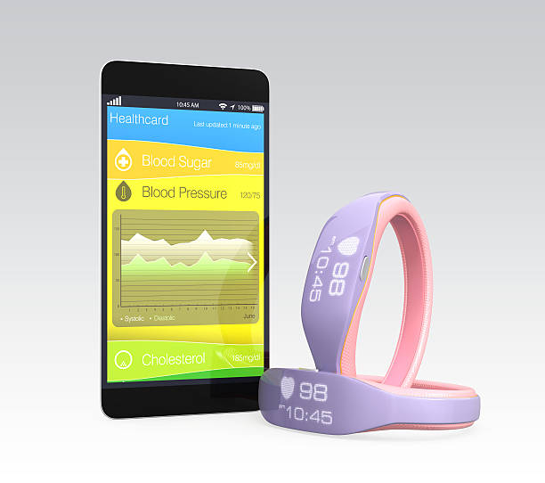 istock Blood pressure information synchronize from smart wristbands 506065831