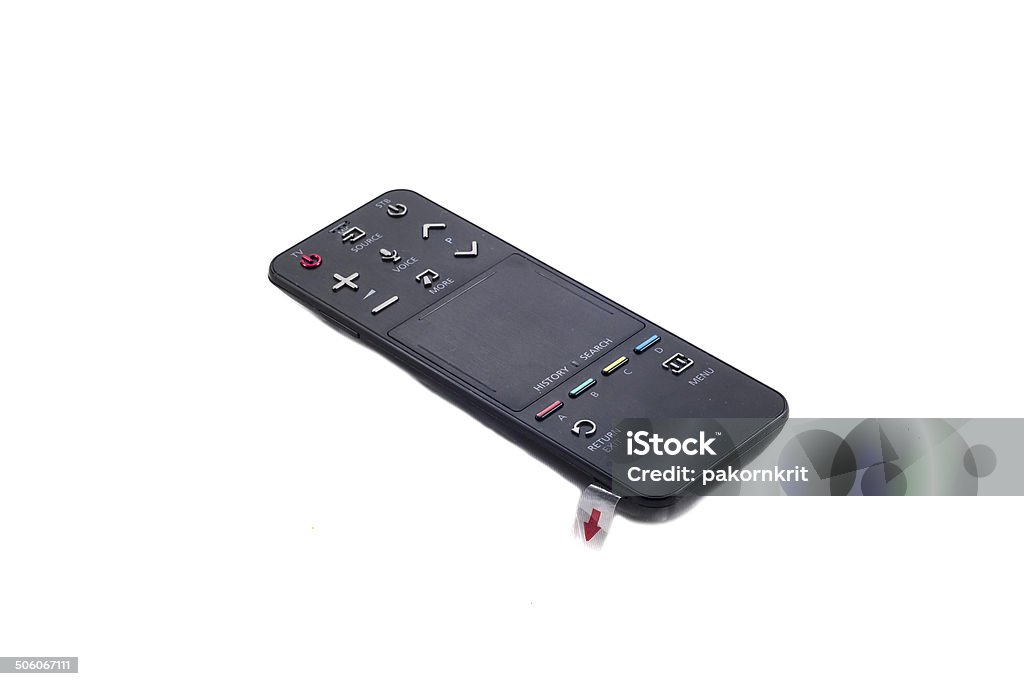 Television Remote Control modern television remote control with touch screen isolated in white background with clipping path Arts Culture and Entertainment Stock Photo