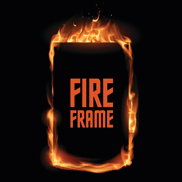 Fire frame Fire frame in vector flame borders stock illustrations