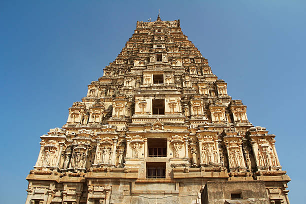 Hampi, Karnataka, India. February 11, 2014. Virupaksha Temple, 14th century, A UNESCO World Heritage site.