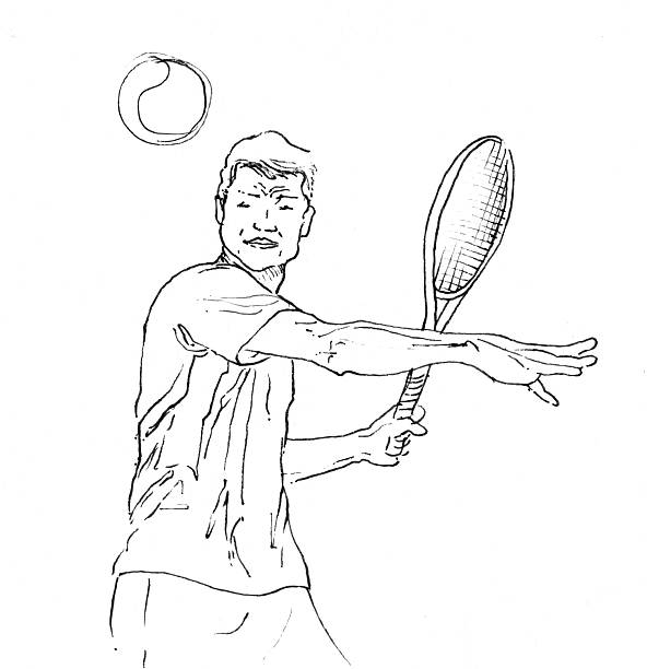 istock Hand drawn illustration of a tennis player 506072228