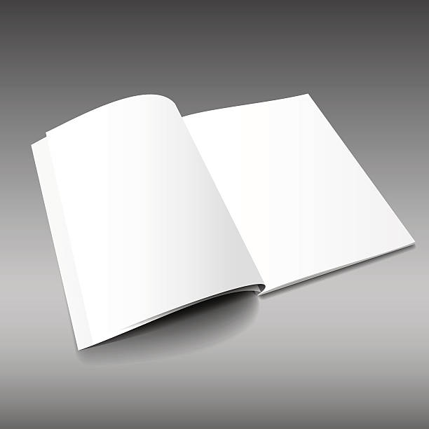벡터 매거진 개설됨 mockup4 - book open textbook white background stock illustrations