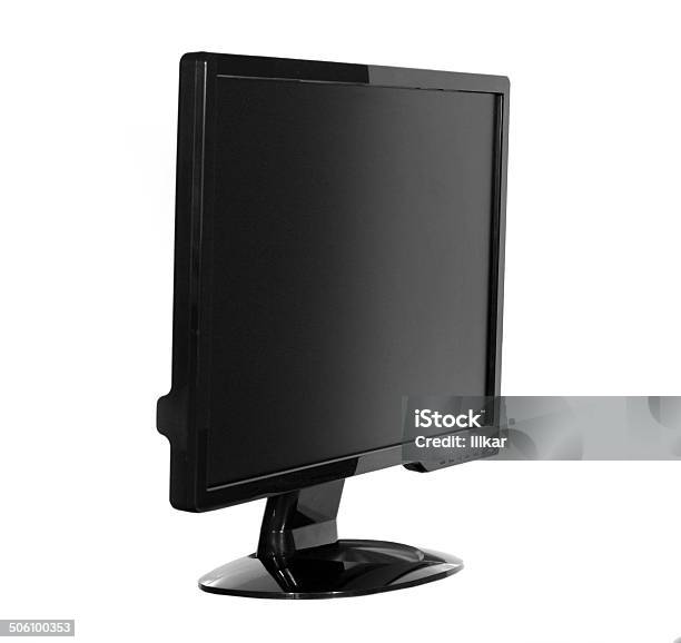 Lcd Monitor Isolated On White Background Stock Photo - Download Image Now - Business, Flat Screen, Horizontal