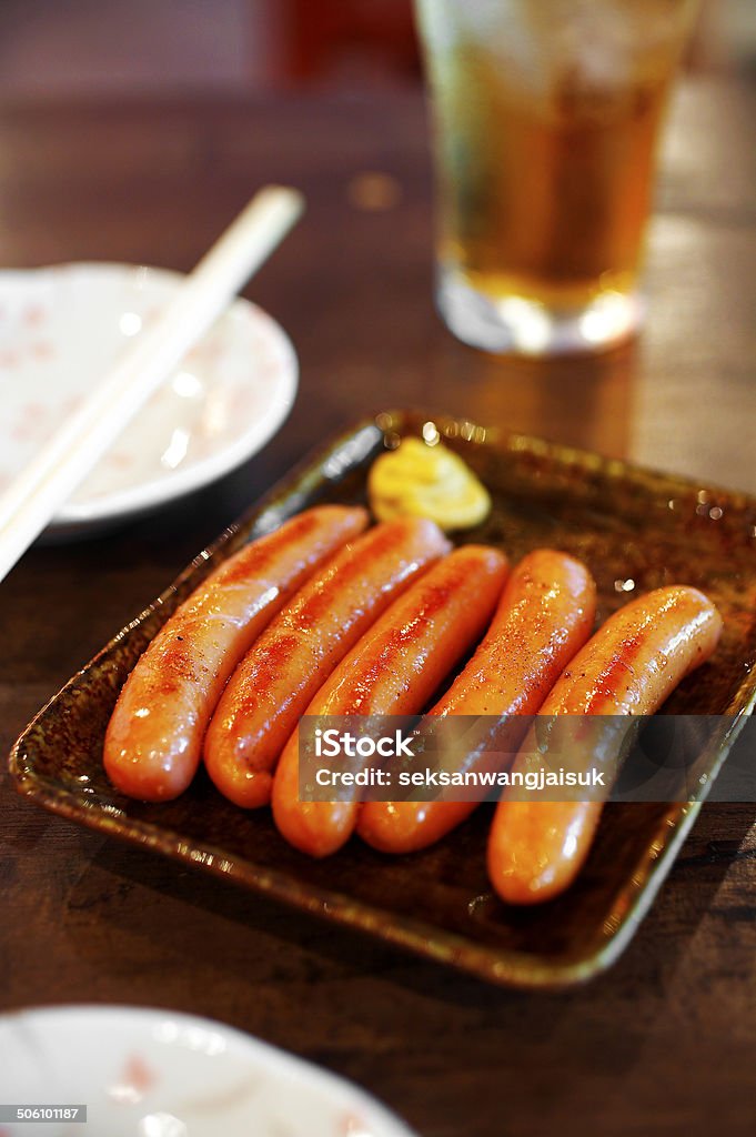 close up japonês linguiça defumada - Foto de stock de Alimentação Não-saudável royalty-free