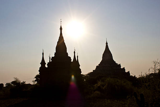 istock Sunset trough temples in Bagan, Myanmar 506101267