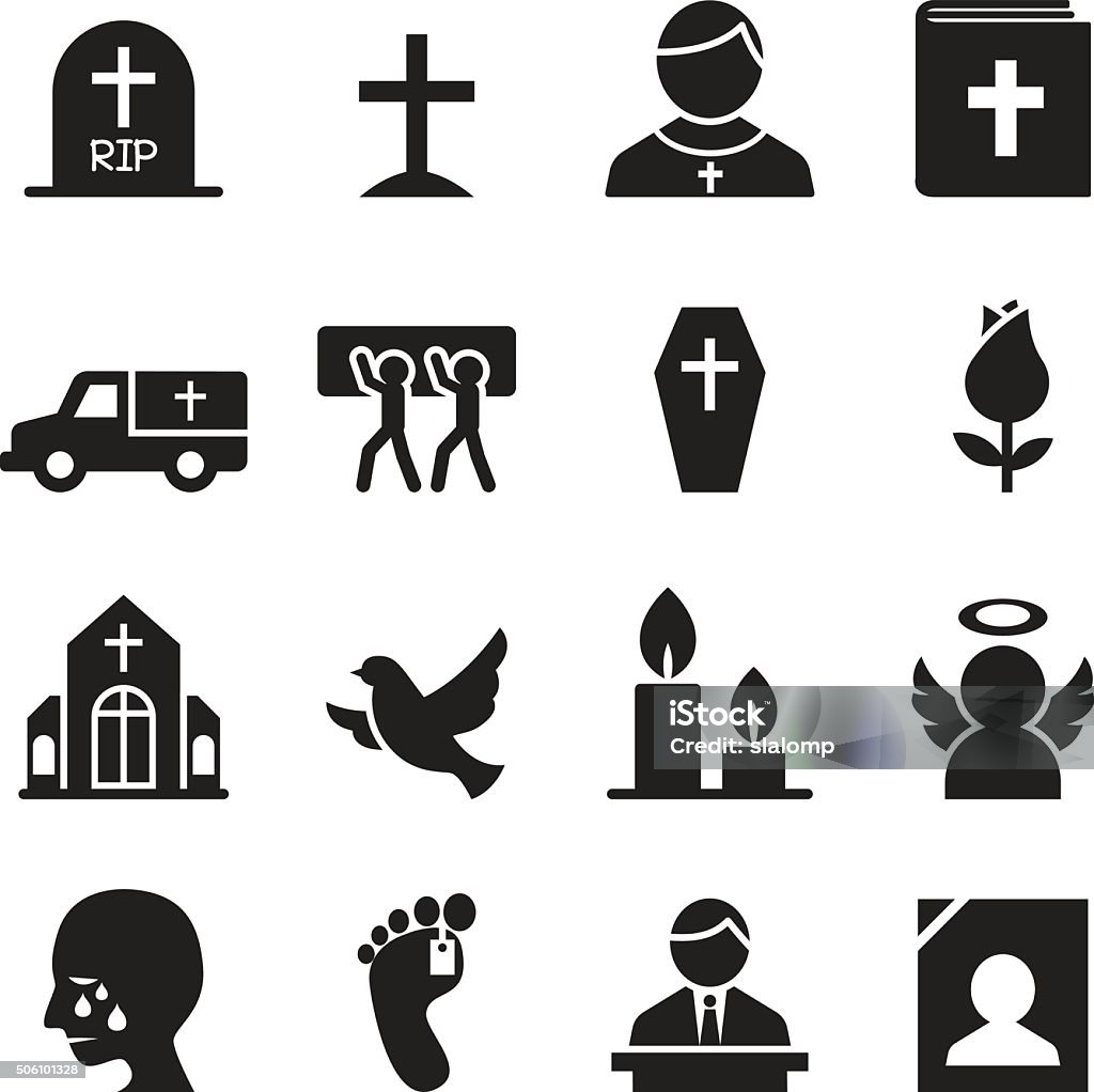 Funérailles, icône de la religion - clipart vectoriel de Icône libre de droits