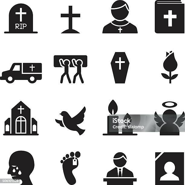 Funeral Burial Icon Stock Illustration - Download Image Now - Icon Symbol, Death, Dead