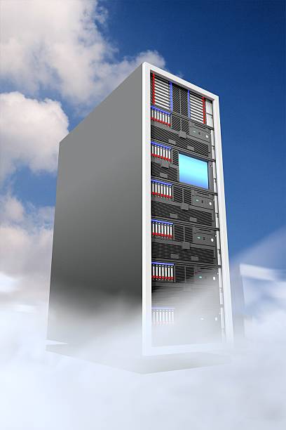 Cloud computing and computer networking concept Cloud computing and computer networking concept network server rack isolated three dimensional shape stock pictures, royalty-free photos & images