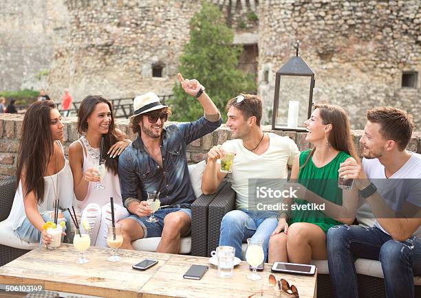 Friends Having Fun Outdoors Stock Photo - Download Image Now - 20-29 Years, Adult, Alcohol - Drink