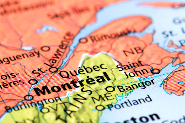 istock Map of Montreal and Quebec in Canada 506104196