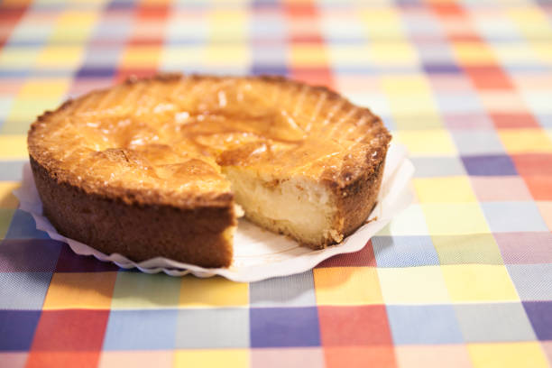 Basque cake stock photo